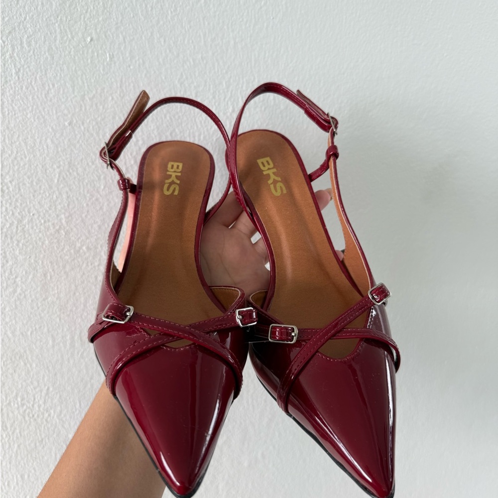 Women's Burgundy Slingback Heels